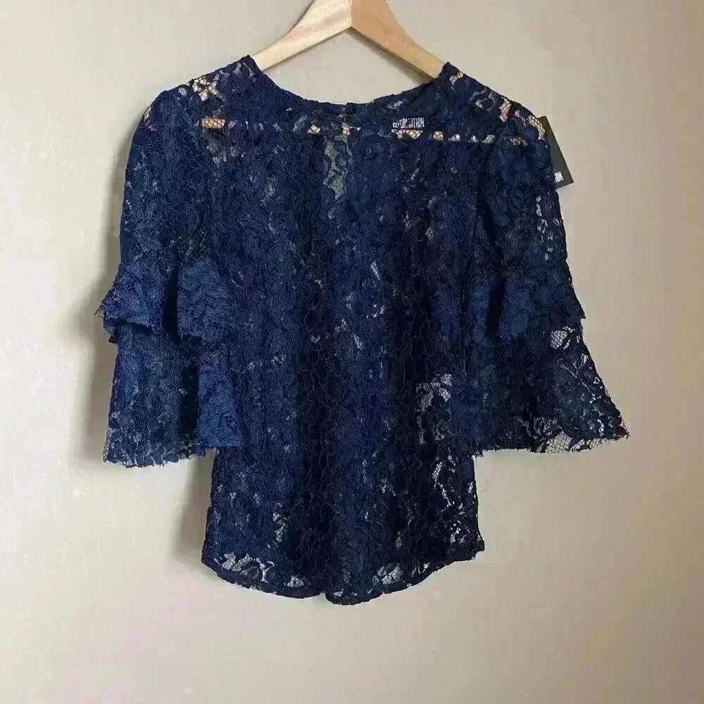 Reformation Marie Top Navy Size Small - Picture 1 of 12